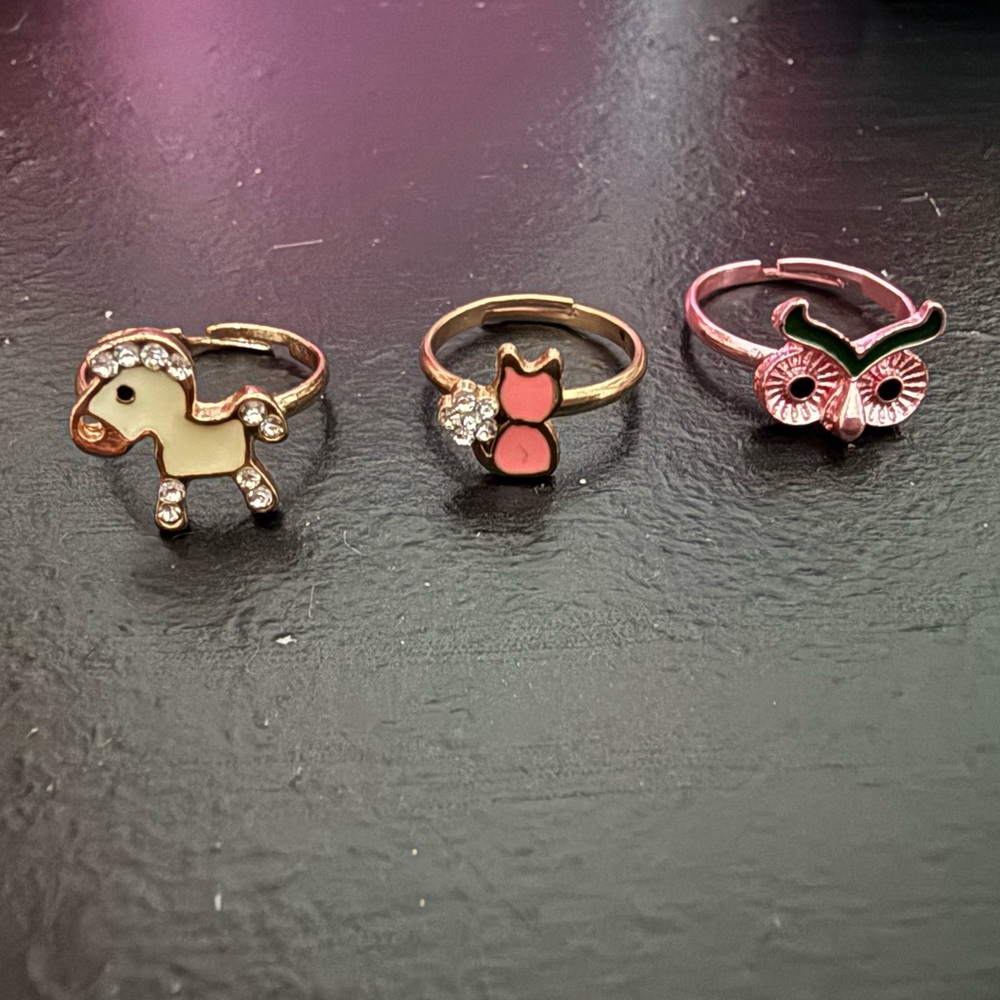 Ring Kids Accessories Jewelry Set - Pink and Gold